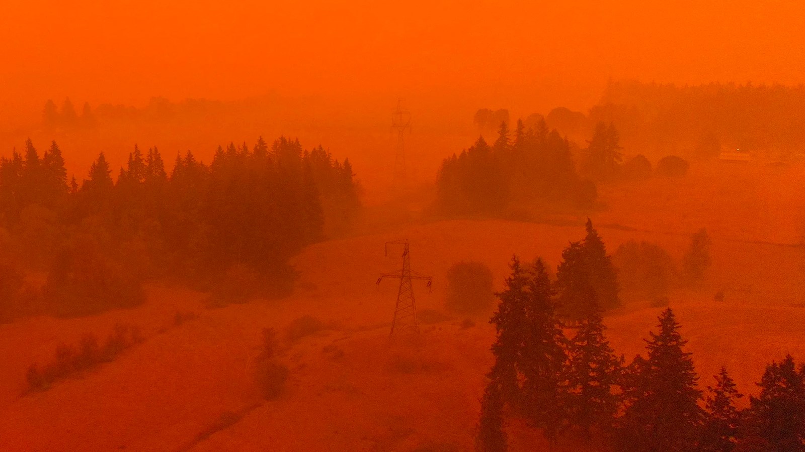 Photograph of mountain with orange filter